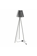 Platino Lampa Podłogowa Czarny 1X40W E27 Abażur Srebrny Candellux