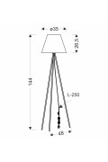Platino Lampa Podłogowa Czarny 1X40W E27 Abażur Srebrny Candellux