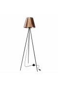 Platino Lampa Podłogowa Czarny 1X40W E27 Abażur Miedziany Candellux