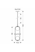 Cordel Zwis 2X28W G9 Czarny, Klosze Grafitowe Candellux