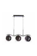Lampa wisząca Lumos 14 chrom szklane grafitowe oświetleniowa salon 3x20w - Candellux