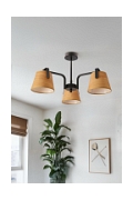 Plafon Milbury czarny metal tkanina żółte oświetleniowa salon przedpokój 3x40w - Candellux