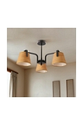 Plafon Milbury czarny metal tkanina żółte oświetleniowa salon przedpokój 3x40w - Candellux