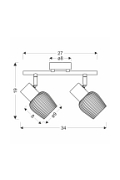 Lampa sufitowa Mitura czarna dymiona 2x40w - Candellux