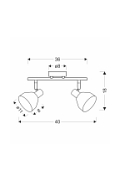 Lampa sufitowa Grazia chromowa dymiona 2x40w - Candellux