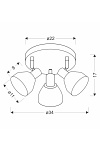 Plafon Grazia chromowy dymiony 3x40w - Candellux