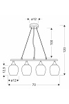 Lampa wisząca Electra chromowa białe efektowny 4x60w - Candellux