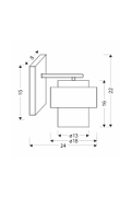 Kinkiet Spiega czarny dymiony 1x60w - Candellux