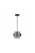 Lampa wisząca Spiega czarna satyna nikiel dymiona 1x60w - Candellux