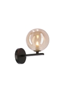 Kinkiet Kama 1x28 czarny złoty bursztynowy - Candellux