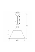 Lampa wisząca Aral chromowa z czarnym 1x60w - Candellux