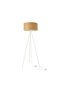 Lampa podłogowa Raffi biała z sosnowym styl eco naturalny gabinetu stojące 1x40w - Candellux