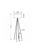 Lampa podłogowa Fiana czarna sosnowy naturalny czarna stojąca dekoracyjne 1x40w - Candellux
