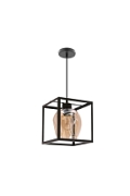 Lampa wisząca Sater czarna bursztynowa 1x40w - Candellux