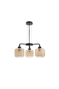 Lampa wisząca Campana czarna bursztynowa 3x60w - Candellux