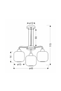 Lampa wisząca Campana czarna bursztynowa 3x60w - Candellux