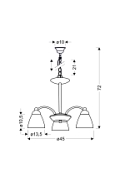 Lampa wisząca Cavallo srebrna 3x60w - Candellux