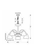 Lampa wisząca Cavallo srebrna 5x60w - Candellux
