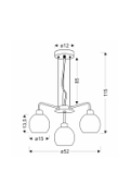 Lampa wisząca Verton chromowa chromowa 3x40w - Candellux