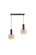 Lampa wisząca Linox 2x40 czarna bursztynowa - Candellux