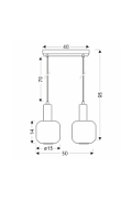 Lampa wisząca Linox 2x40 czarna bursztynowa - Candellux