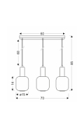 Lampa wisząca Linox 3x40 czarna bursztynowa - Candellux