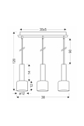 Lampa wisząca Alberto mosiężna bursztynowa 3x40w - Candellux