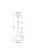 Lampa wisząca Alberto mosiężna bursztynowa 1x40w - Candellux