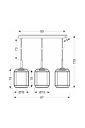 Lampa wisząca Jonera czarna bursztynowa 3x40w - Candellux