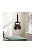 Lampa wisząca Bueno czarna bezbarwna dymiona 1x9w - Candellux