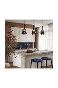Lampa wisząca Bueno czarna bezbarwna dymiona 1x9w - Candellux