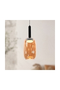 Lampa wisząca Bueno czarna bezbarwna bursztynowa 1x9w - Candellux