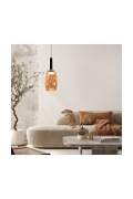 Lampa wisząca Bueno czarna bezbarwna bursztynowa 1x9w - Candellux
