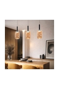 Lampa wisząca Bueno czarna bezbarwna bursztynowa 1x9w - Candellux