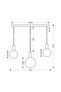 Lampa wisząca Testa beżowy biała 3x10w - Candellux