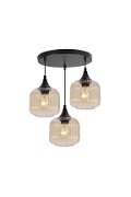 Lampa wisząca Estas czarna bursztynowa 3x40w - Candellux