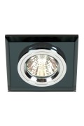 Ss-13 Ch/Bk Mr16 Chromoczko Sufitowe Lampa Sufitowa. Strop. Stała Kwadratowa Szkło Czarne Candellux