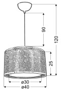 Madras Zwis 40 1X60W E27 Chrom Candellux