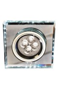 Ss-22 Ch/Tr+Wh Gu10 50W+Led Smd 2 1W Biały 230V Chrom Oczko Sufitowe Lampa Sufitowa. Strop. Stała Kwadratowa Szkło Transparentne Candellux