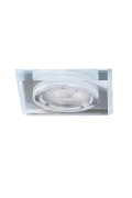 Ss-22 Ch/Tr+Wh Gu10 50W+Led Smd 2 1W Biały 230V Chrom Oczko Sufitowe Lampa Sufitowa. Strop. Stała Kwadratowa Szkło Transparentne Candellux