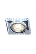 Ss-22 Ch/Tr+Wh Gu10 50W+Led Smd 2 1W Biały 230V Chrom Oczko Sufitowe Lampa Sufitowa. Strop. Stała Kwadratowa Szkło Transparentne Candellux