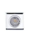 Ss-22 Ch/Tr+Wh Gu10 50W+Led Smd 2 1W Biały 230V Chrom Oczko Sufitowe Lampa Sufitowa. Strop. Stała Kwadratowa Szkło Transparentne Candellux
