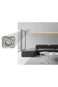 Ss-22 Ch/Tr+Wh Gu10 50W+Led Smd 2 1W Biały 230V Chrom Oczko Sufitowe Lampa Sufitowa. Strop. Stała Kwadratowa Szkło Transparentne Candellux
