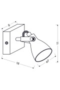 Ash Lampa Kinkiet 1X40W Gu10 Szary Mat Candellux