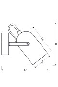 Gray Lampa Kinkiet 1X40W E14 Szary Candellux