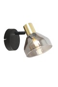 Lampa Gregory Kinkiet Czarny Brąz 1X40W E14 Klosz Dymiony Candellux