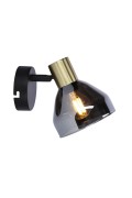 Lampa Gregory Kinkiet Czarny Brąz 1X40W E14 Klosz Dymiony Candellux