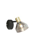 Lampa Gregory Kinkiet Czarny Brąz 1X40W E14 Klosz Dymiony Candellux