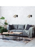 Lampa Gregory Kinkiet Czarny Brąz 1X40W E14 Klosz Dymiony Candellux