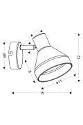 Lampa Gregory Kinkiet Czarny Brąz 1X40W E14 Klosz Dymiony Candellux